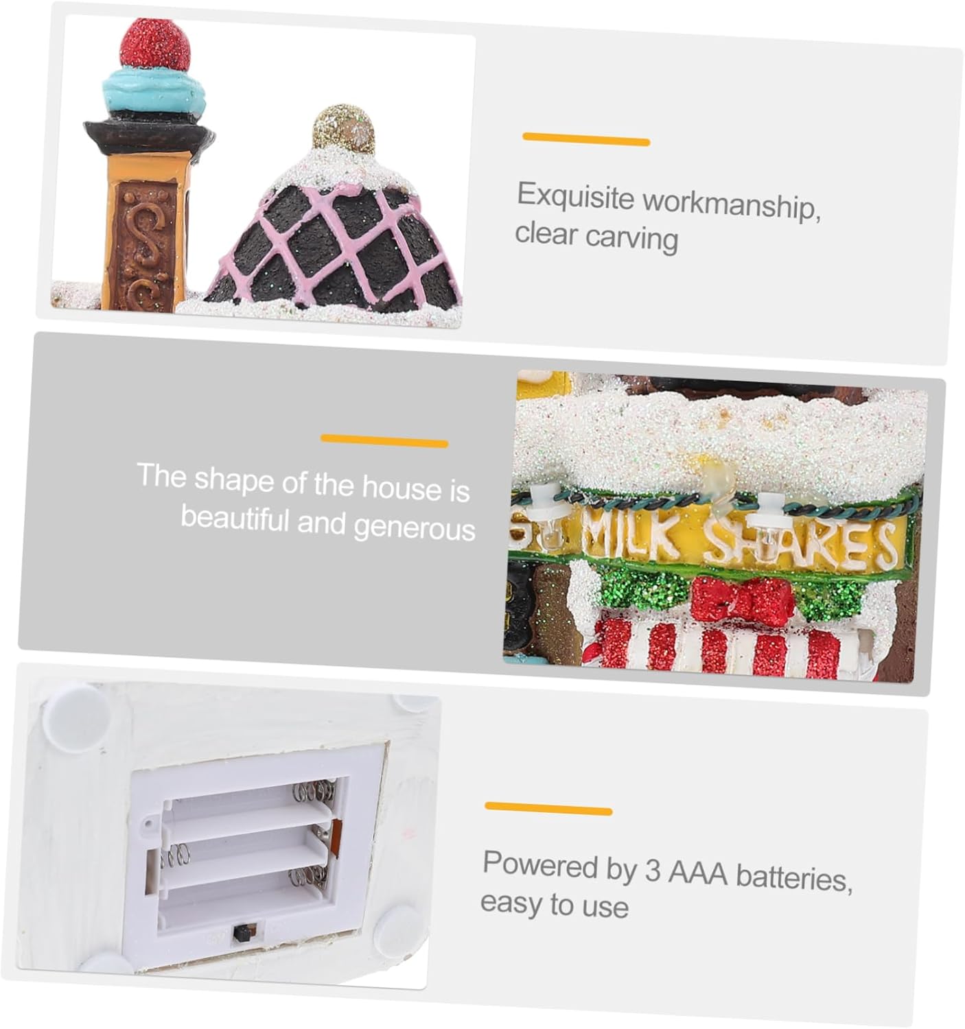 1pc Christmas Snow House Decor Led Lights Charming Craft for Holiday Home Decoration Showcase for Living Room Bedroom Office Festivities