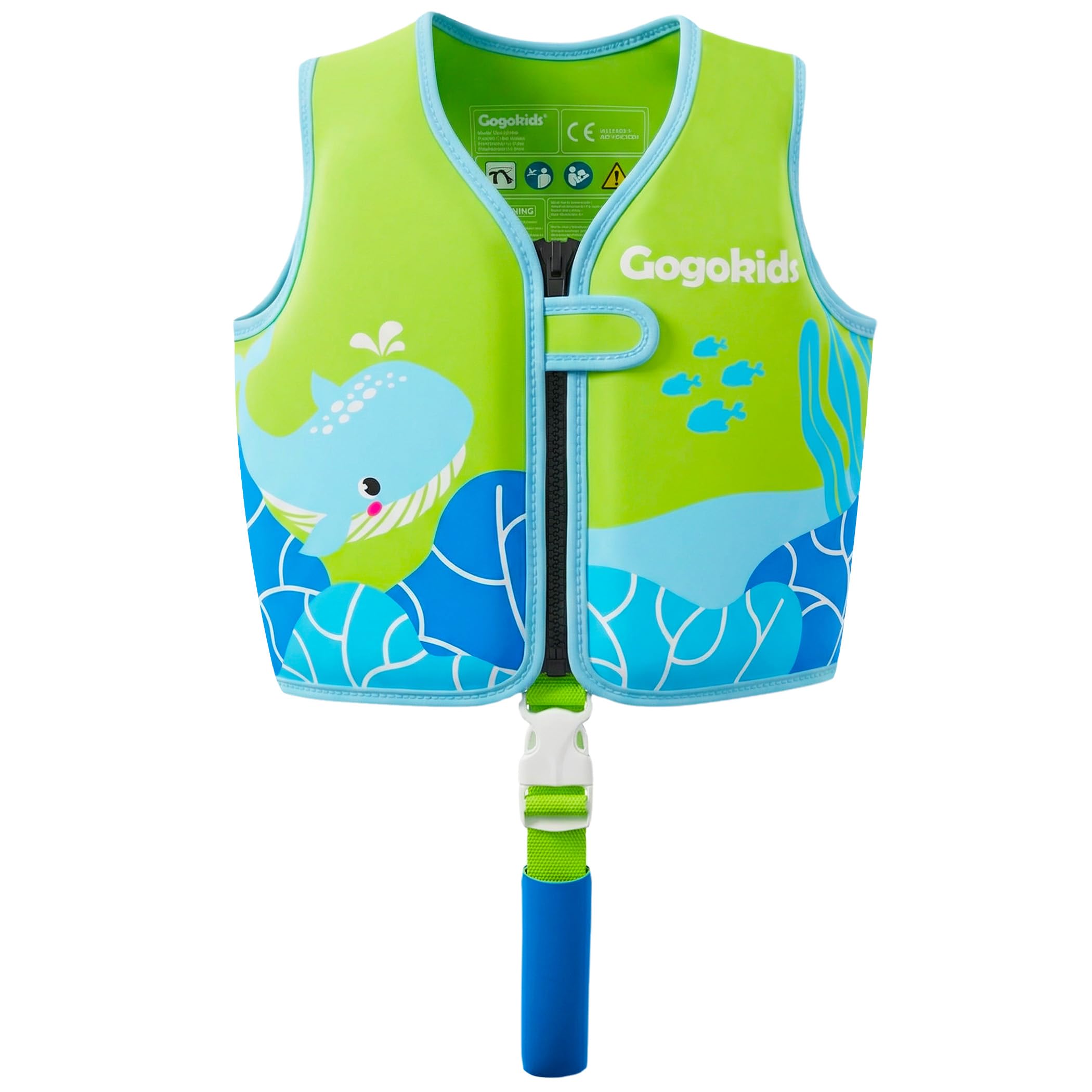 Gogokids Kids Swim Vest 15-30kg, Learn to Swim Float Swimwear for Toddler, Children Ultra-Soft Buoyancy Neoprene Jacket with Adjustable Crotch Strap for Swimming, Pools & Beach, 1-8 Years Old