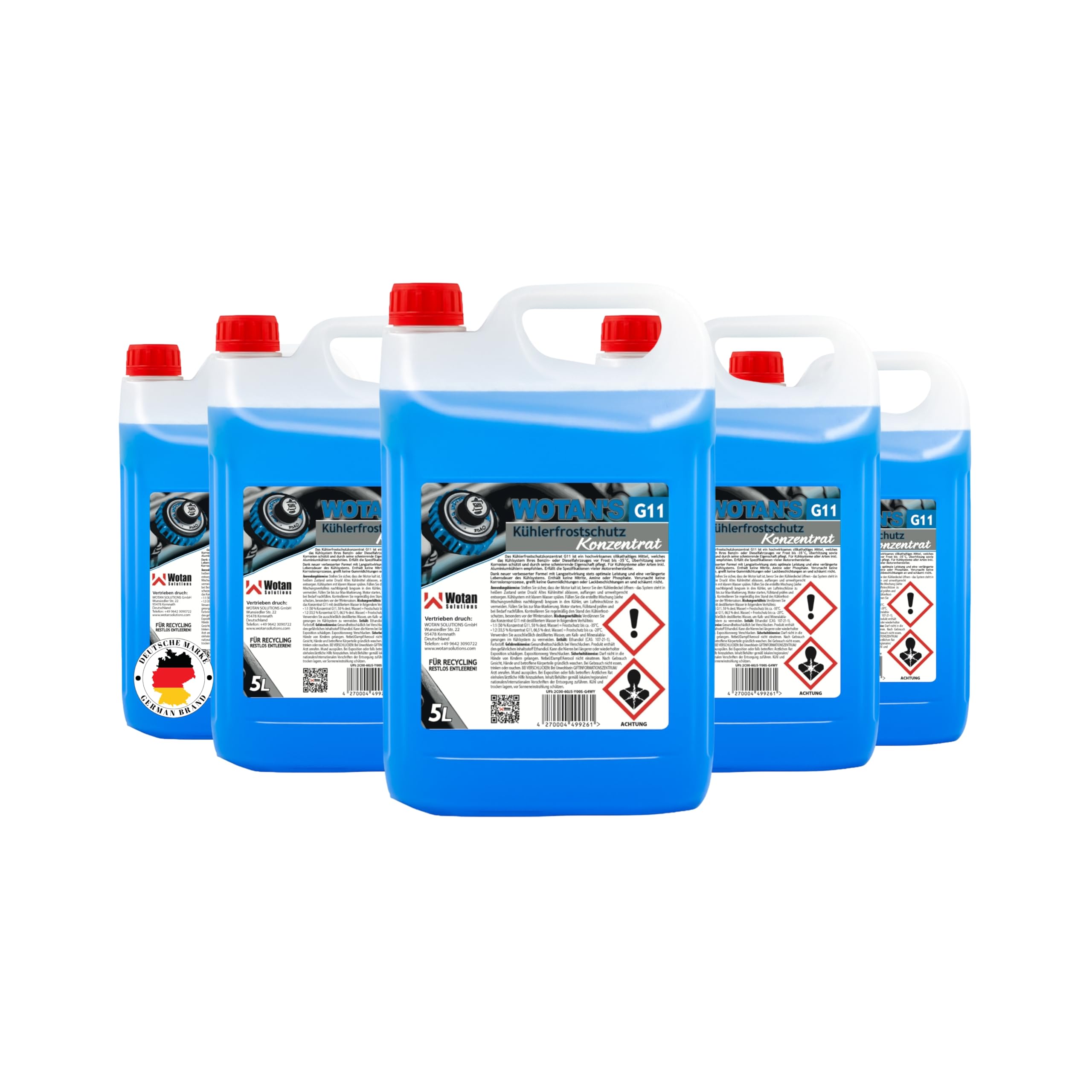 Wotan's 25L Kühlerfrostschutz G11 Kühlmittel KONZENTRAT (5x5 Liter)