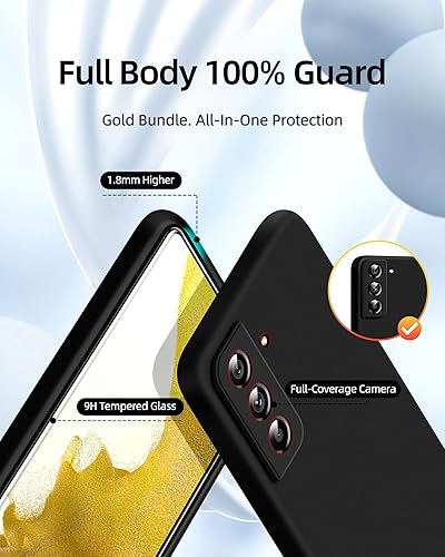 Miniatura 2 de Dssairo Funda 3 en 1 para Samsung Galaxy S22 Plus, con protección completa de la cámara, silicona líquida delgada a prueba de golpes funda