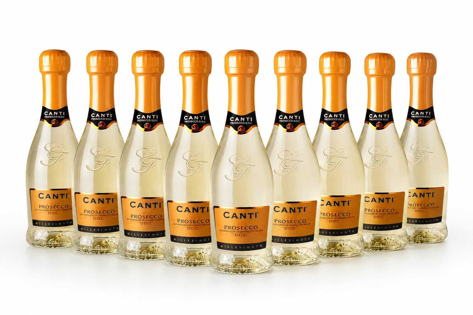 Canti - Prosecco D.O.C. Millesimato, Extra Dry Wine, in Baby Bottles, Italian Glera Grape Variety from Veneto, Fruity and Floral Taste, 12x200 ml