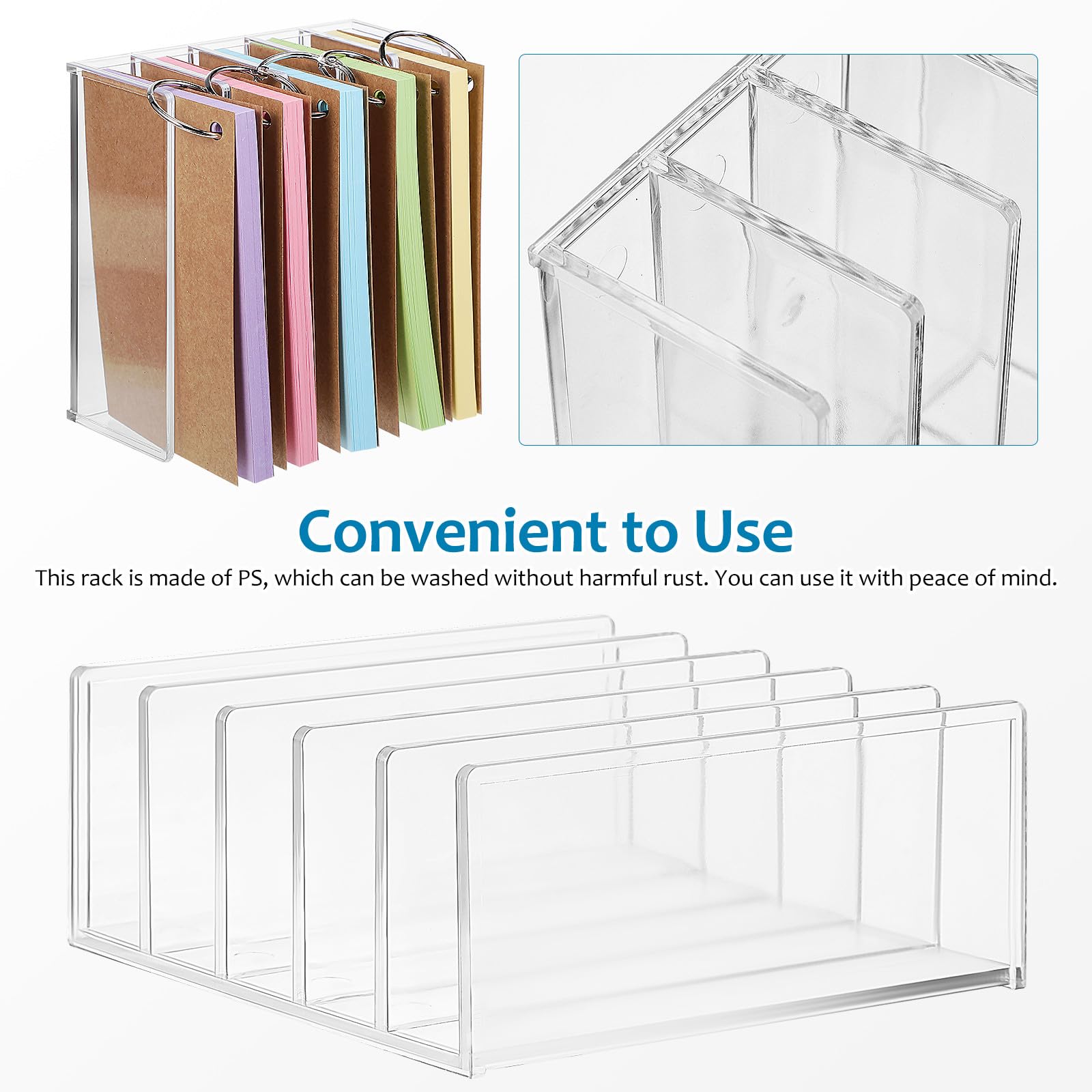 Abaodam Supporto Libri Trasparente PS da Scrivania, Design Verticale