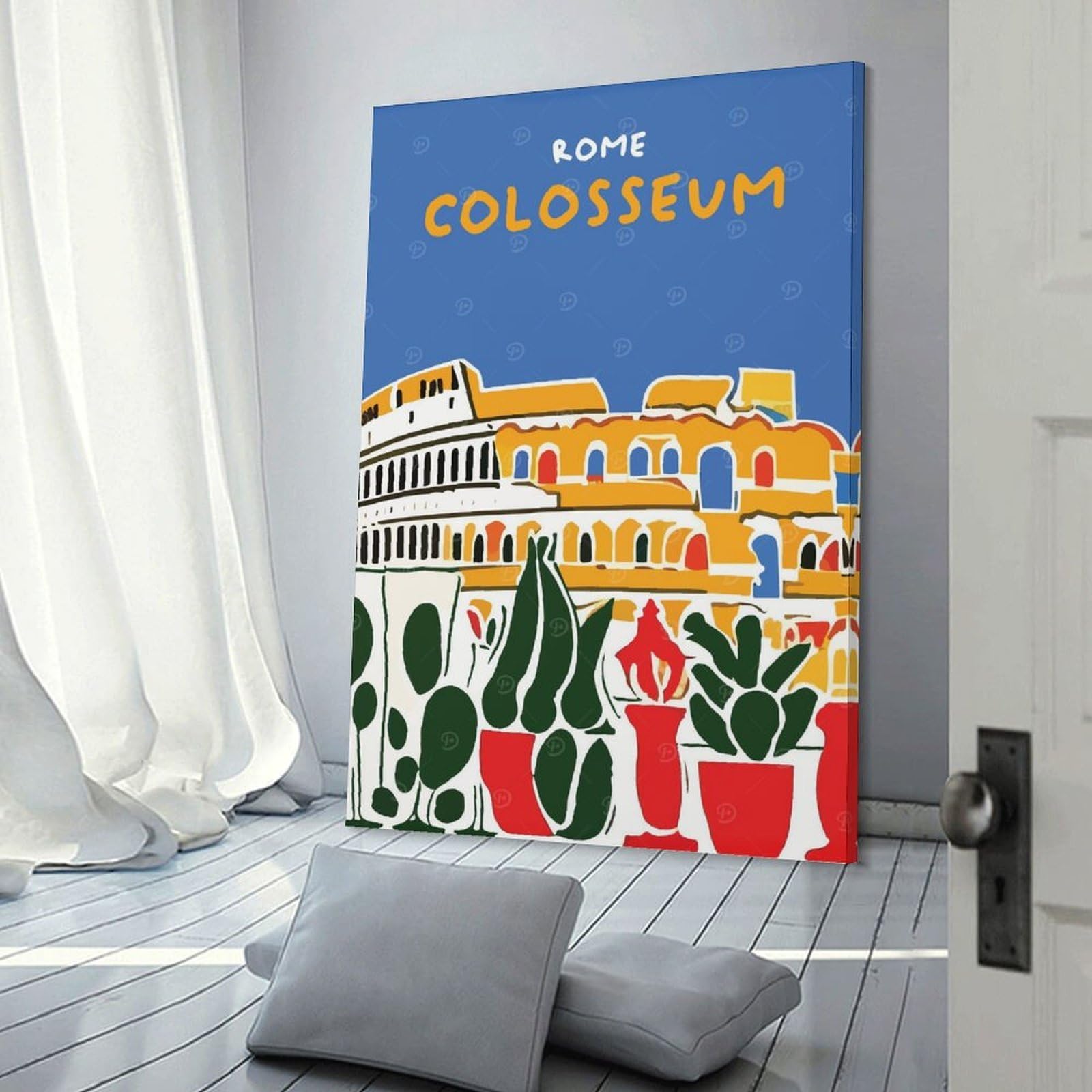 Junmoney Rome Colosseum Canvas Wall Picture, 24x36inch(60x90cm), for Sofa Walls, Lounge Or Home Corners, Modern Wall Decor for Cosy Interiors