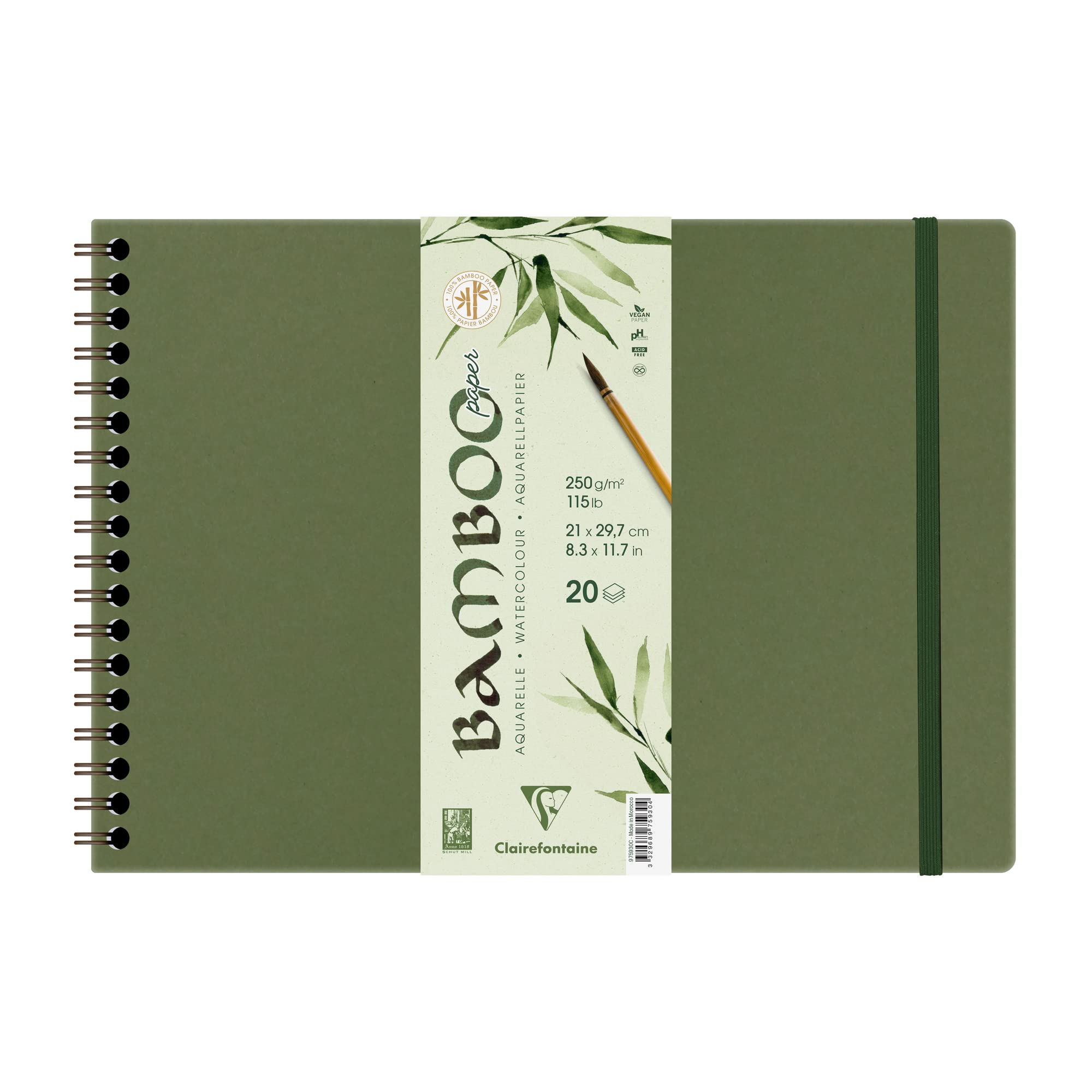 Clairefontaine 975930C carnet spiralé Bamboo 20 Feuilles A4 250g
