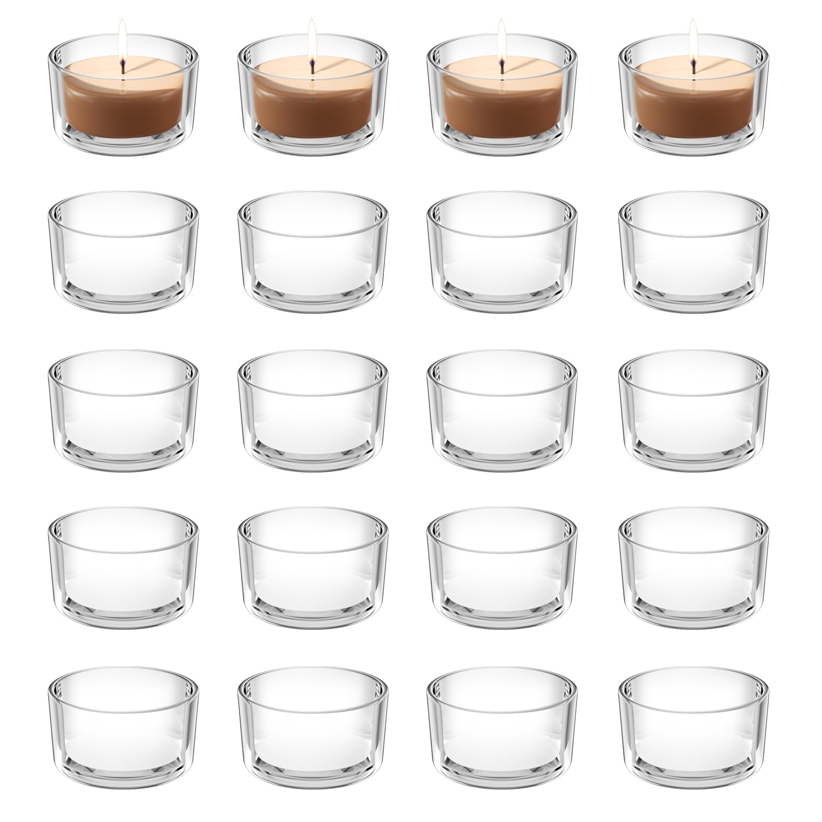 Photophore Bougie Verre Transparent 4,6 x 2,5 cm pour Mariage Anniversaire Décoration de Table