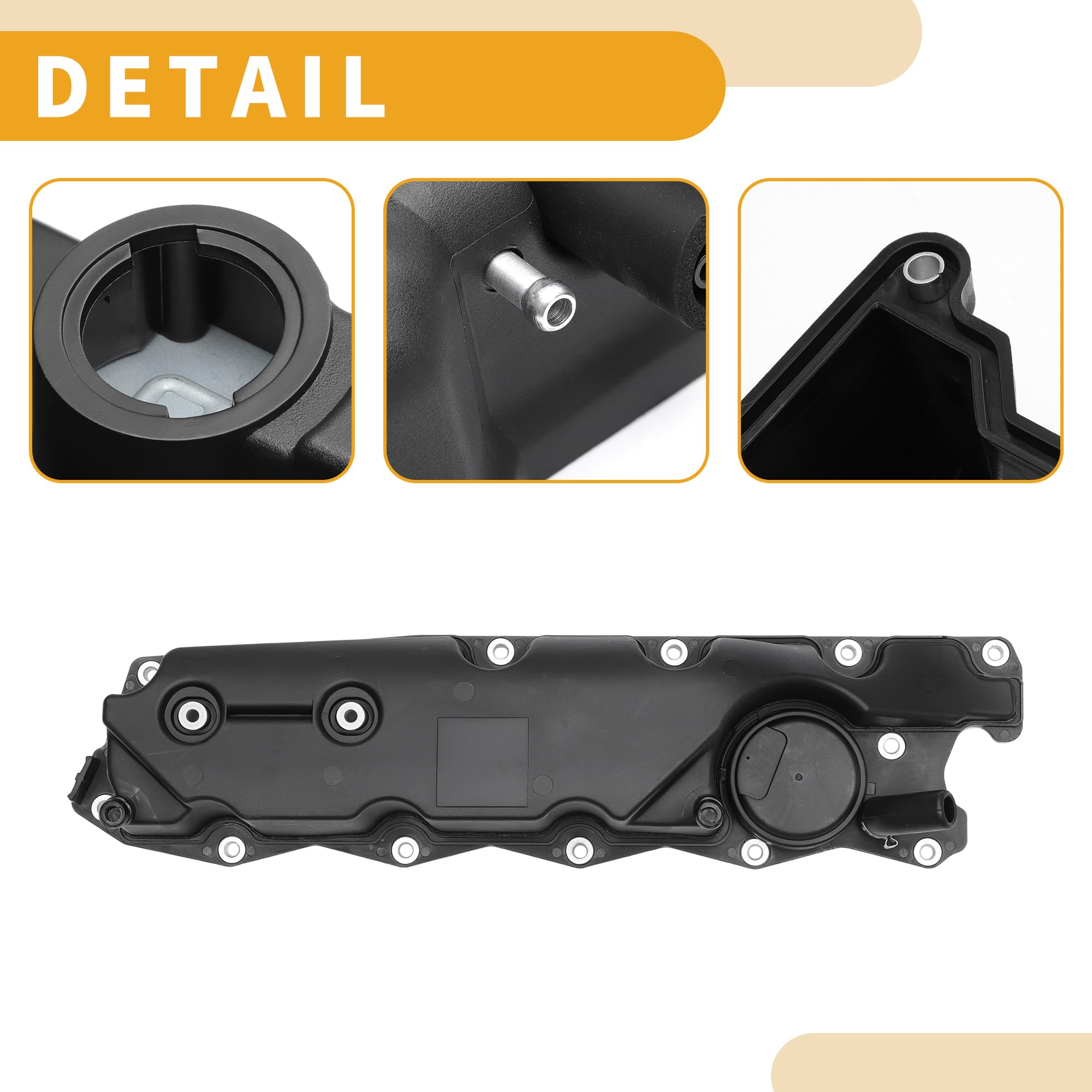 Coperchio della Valvola del Motore No.2241023010 Coperchio della Valvola Anteriore per Hyundai Elantra 1.8L 2.0L Plastica Nera con Guarnizione