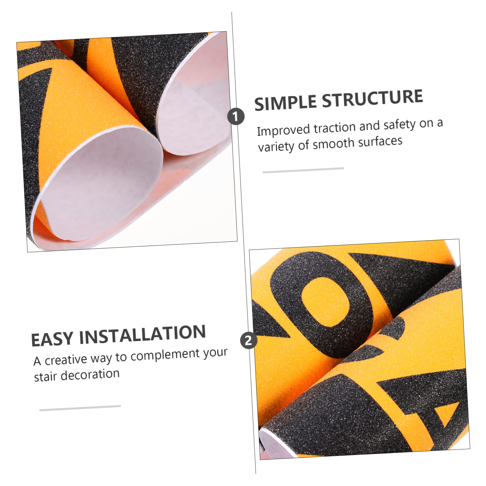 Amosfun 3 Set Nastro Antiscivolo Autoadesivo Pet Strisce Antiscivolo Con Caution Per Scale E Corridoi Adesivi Segnaletici Resistenti E Facili Da Applicare 4 Pezzi*3