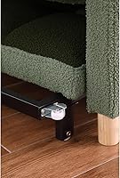 Vista 7 de Silla Cama Retractable para Espacios Pequeños, Sofá Cama Individual de Tela de Oso de Peluche con Respaldo Ajustable