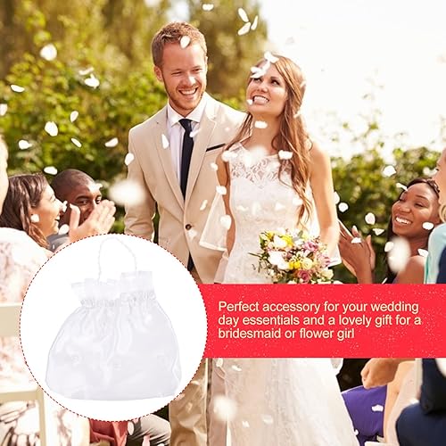 Miniatura 6 de IMIKEYA 1 unids bolsas de boda satén nupcial boda bolsa de dinero monedero nupcial bolsa Dolly