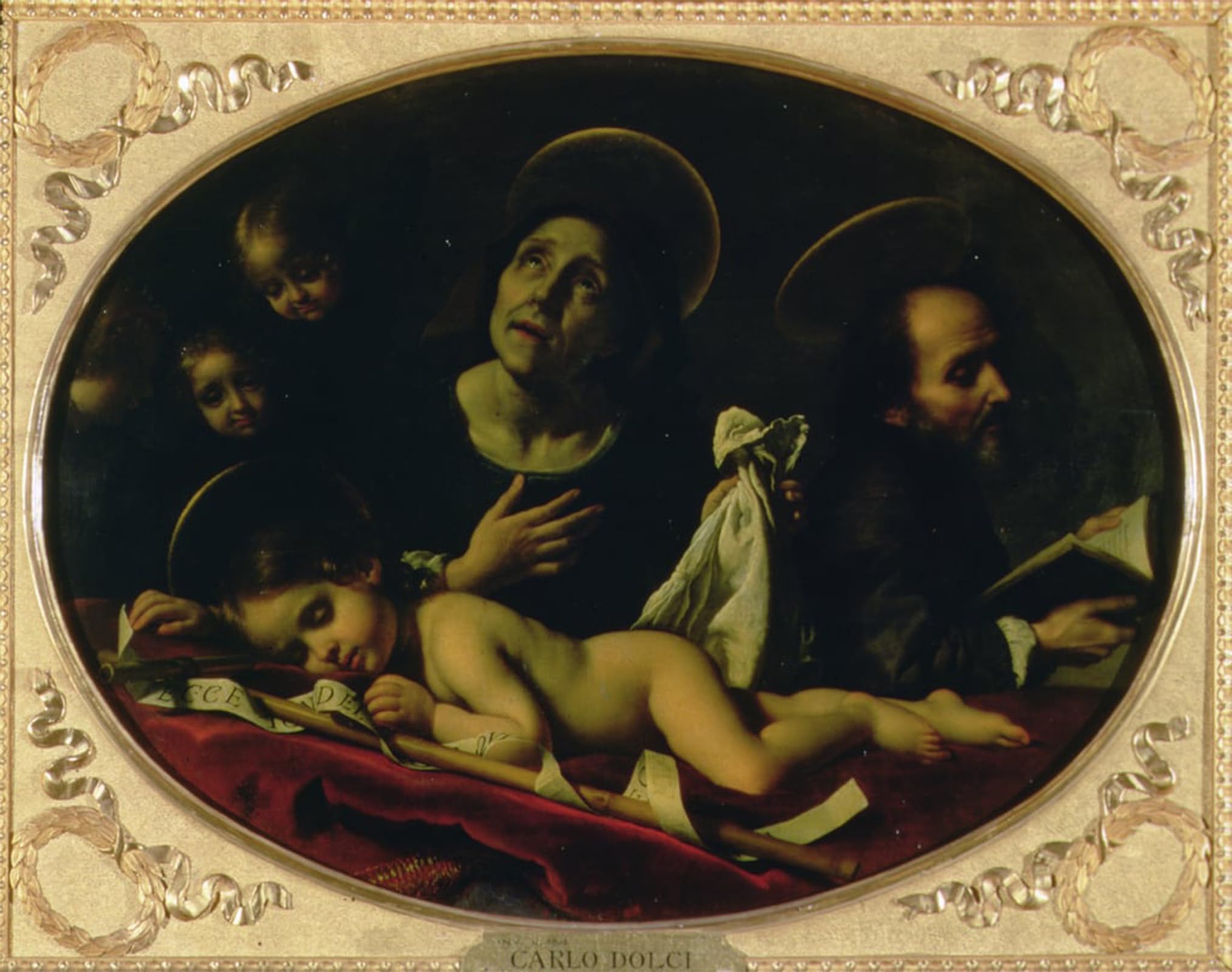 ARTXLXXBN Famous Art Print Poster Vintage Wall Art the Dream of the Infant the Baptist by Carlo Dolci Canvas Art Poster for Home Decor 60x90cm