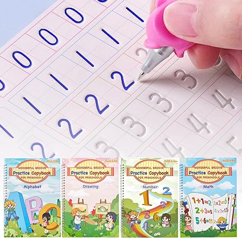 Miniatura 7 de 5 cuadernos de práctica mágica, libro de práctica de escritura reutilizable, libros de escritura Groovd Kids para niños preescolares de 3 a 8 años