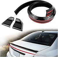 Aokdom 4.9 Ft Reflective Carbon Fiber Car Spoiler Wing - Universal Punch-Free Rear Trunk Spoiler Trim for SUVs, Trucks, Roof, Bumper (Black)