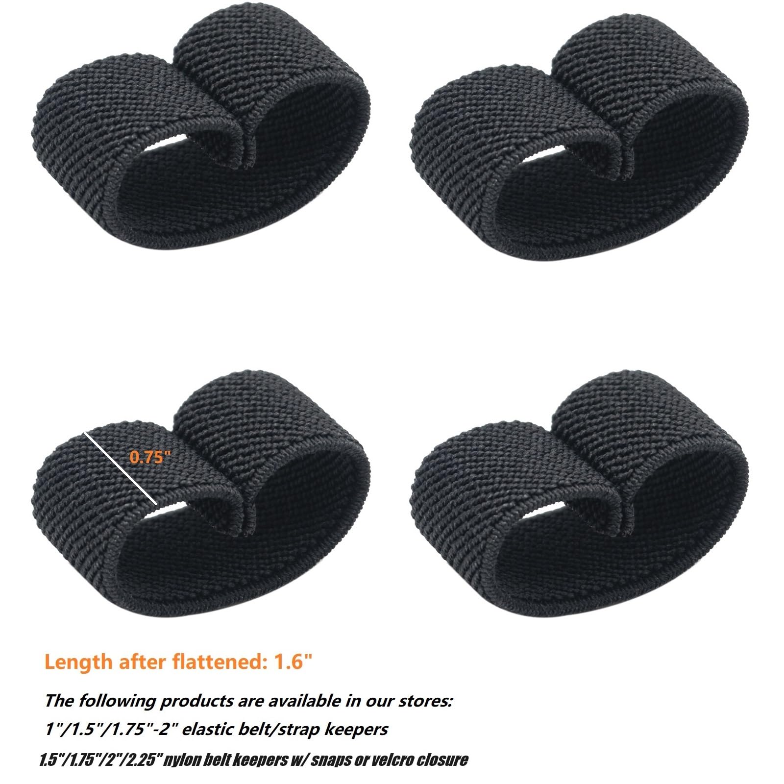 TACNEX Elastic Belt/Strap Keepers Organizers Web Canvas Nylon Belt Loop Stays Backpack Strap Holder Retainer Band for 1.5