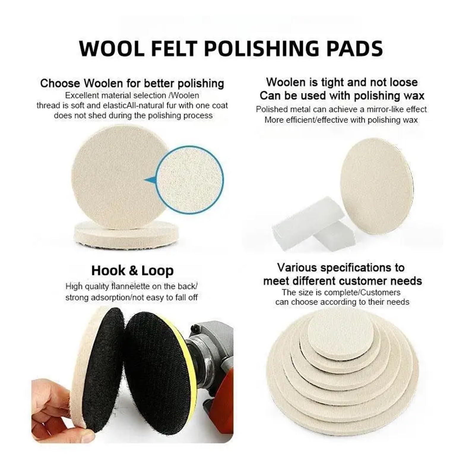 3/4/5/6/7/8 cali filc wełniany tarcza polerska podkładki polerskie tarcza szlifierska polerka do jadeitowego metalu szkło marmurowa ceramika wanglan (Color : 5 Pcs, Size : 5 inches)