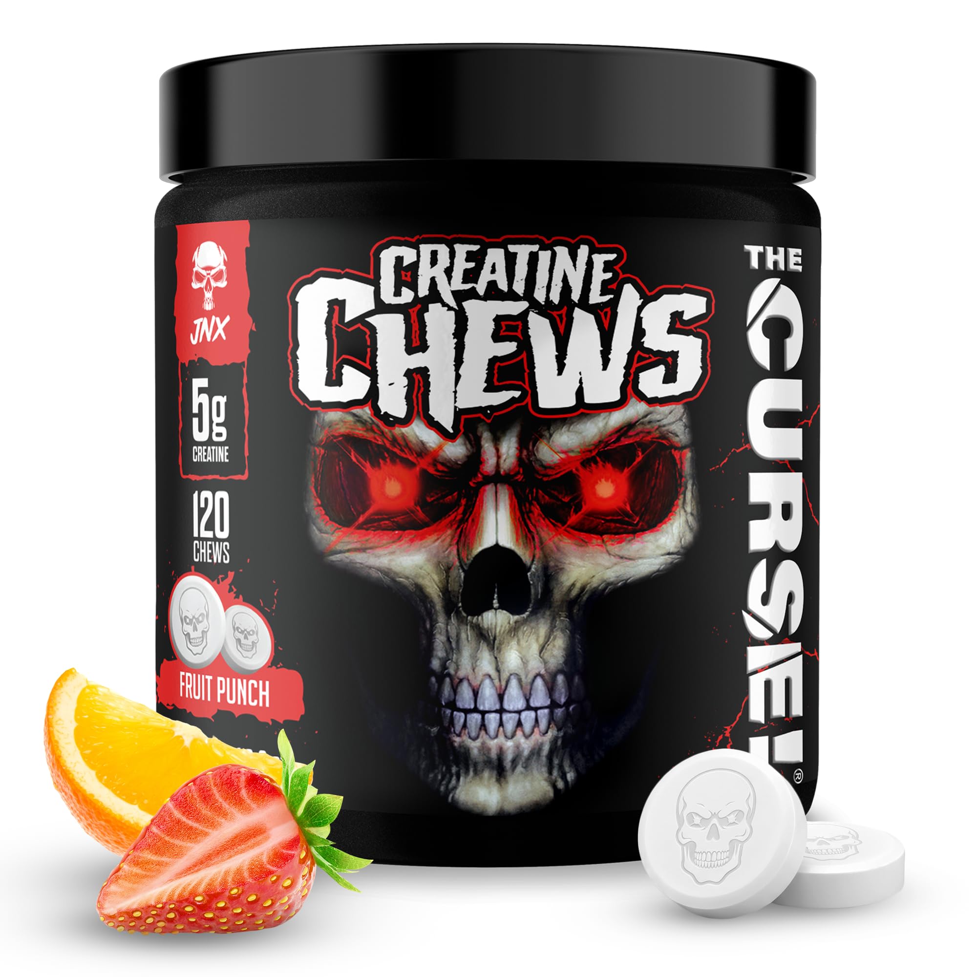 JNX SPORTS Suplemento de Creatina Mastigável com Monohidrato de Creatina 5.000 mg, 120 unidades