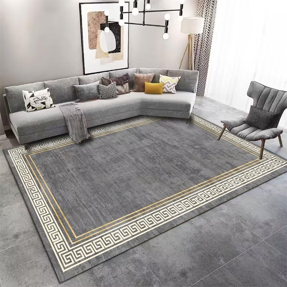 Tapis design salon et chambre bébé moderne gris 50x150cm