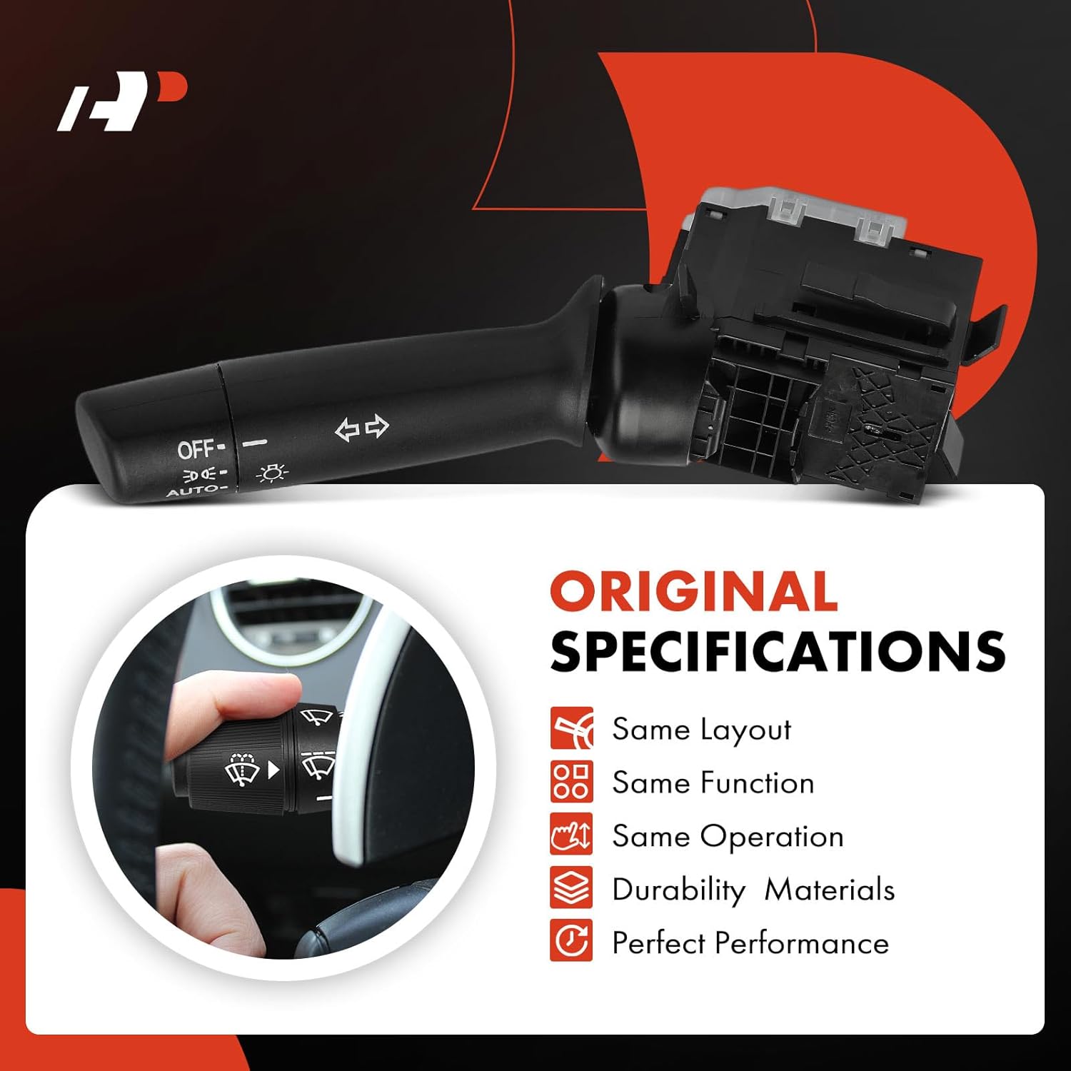 A-Premium Turn Signal Switch, Headlight Dimmer (Auto), Parking Light Multifunction Switch Lever Compatible with Honda CR-V CRV 2017-2018, Civic, Accord, Pilot, Odyssey, Fit, Ridgeline, Passport