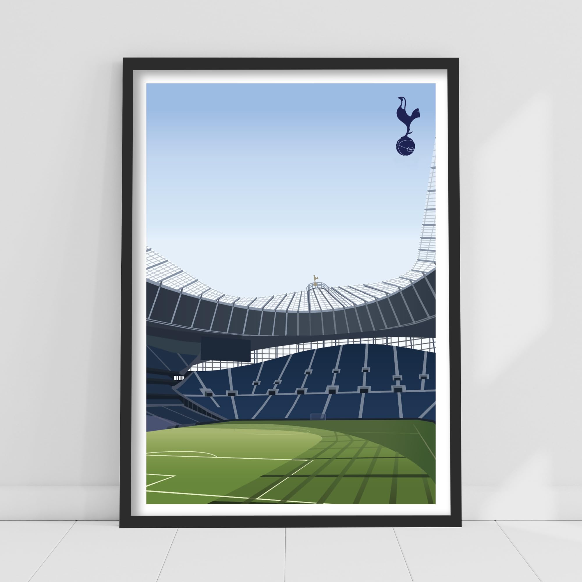 Themed Blue Tottenham Hotspur Print - Stadium From Corner Illustration Poster Wall Art (21Cm X 29.7Cm - A4)