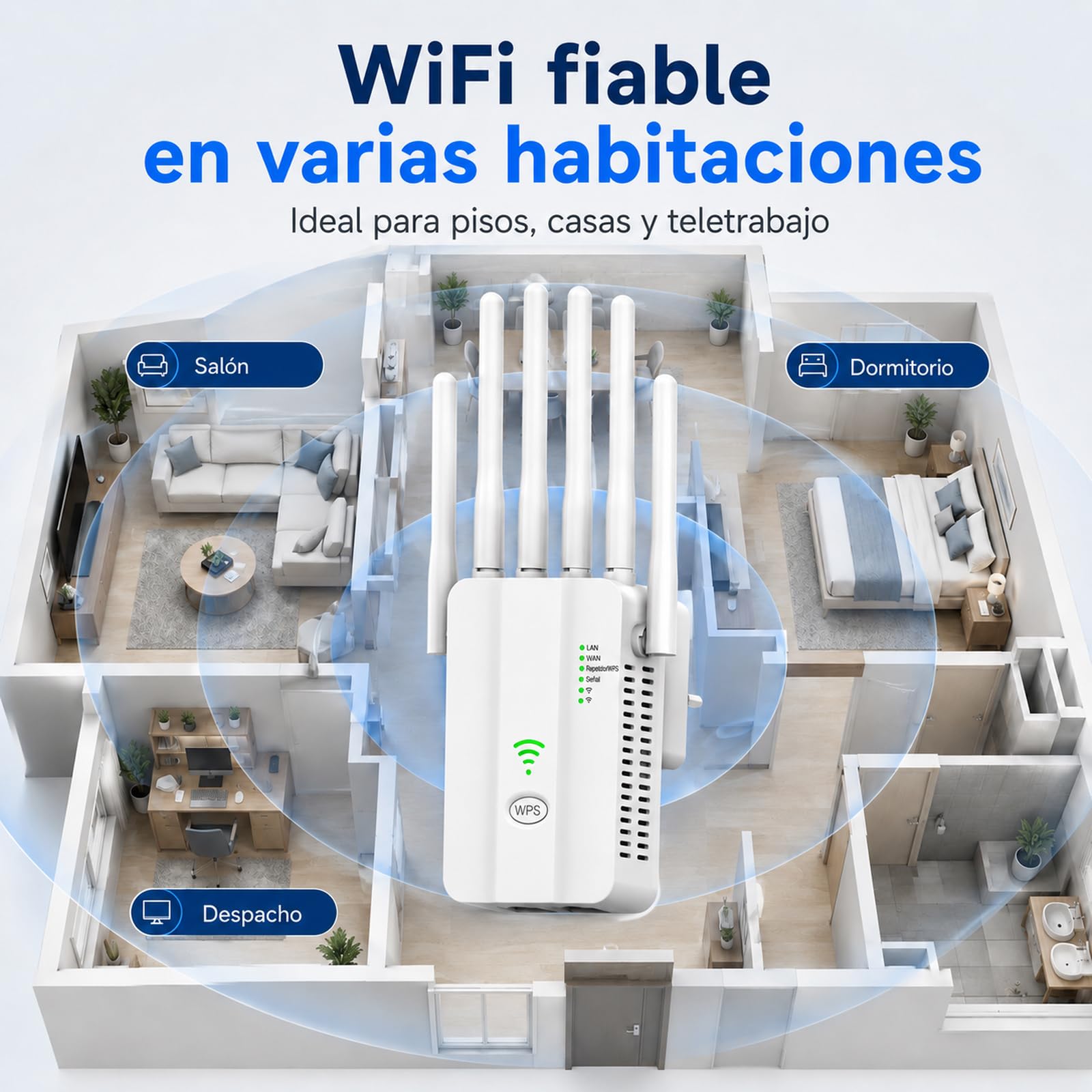 Ripetitore WiFi Potente, Amplificatore Segnale WiFi, WiFi Extender