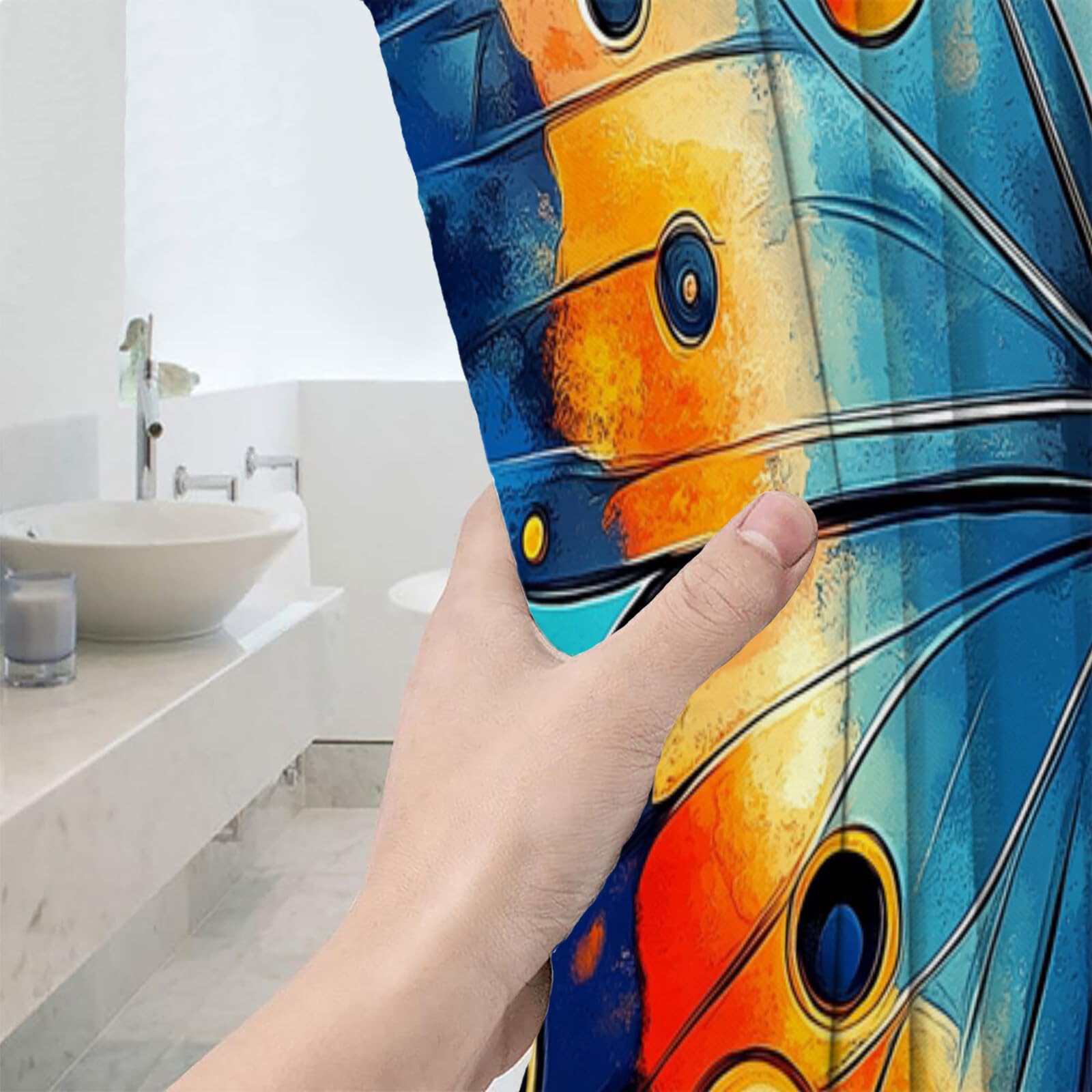Magnifique Papillon Rideau De Douche, Insectes Fantastiques Material Resistente Al Agua Durable Estampa Digital, Turquoise