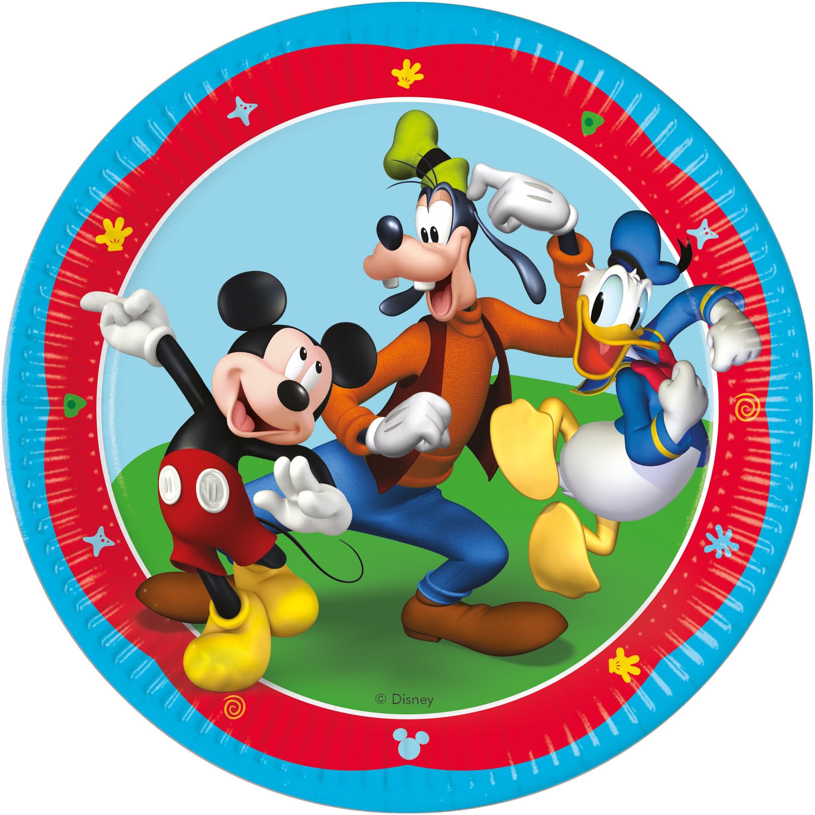 Procos Folat 93822P Disposable Paper Plates FSC Mickey Mouse 23 cm Pack of 8 Multi-Coloured