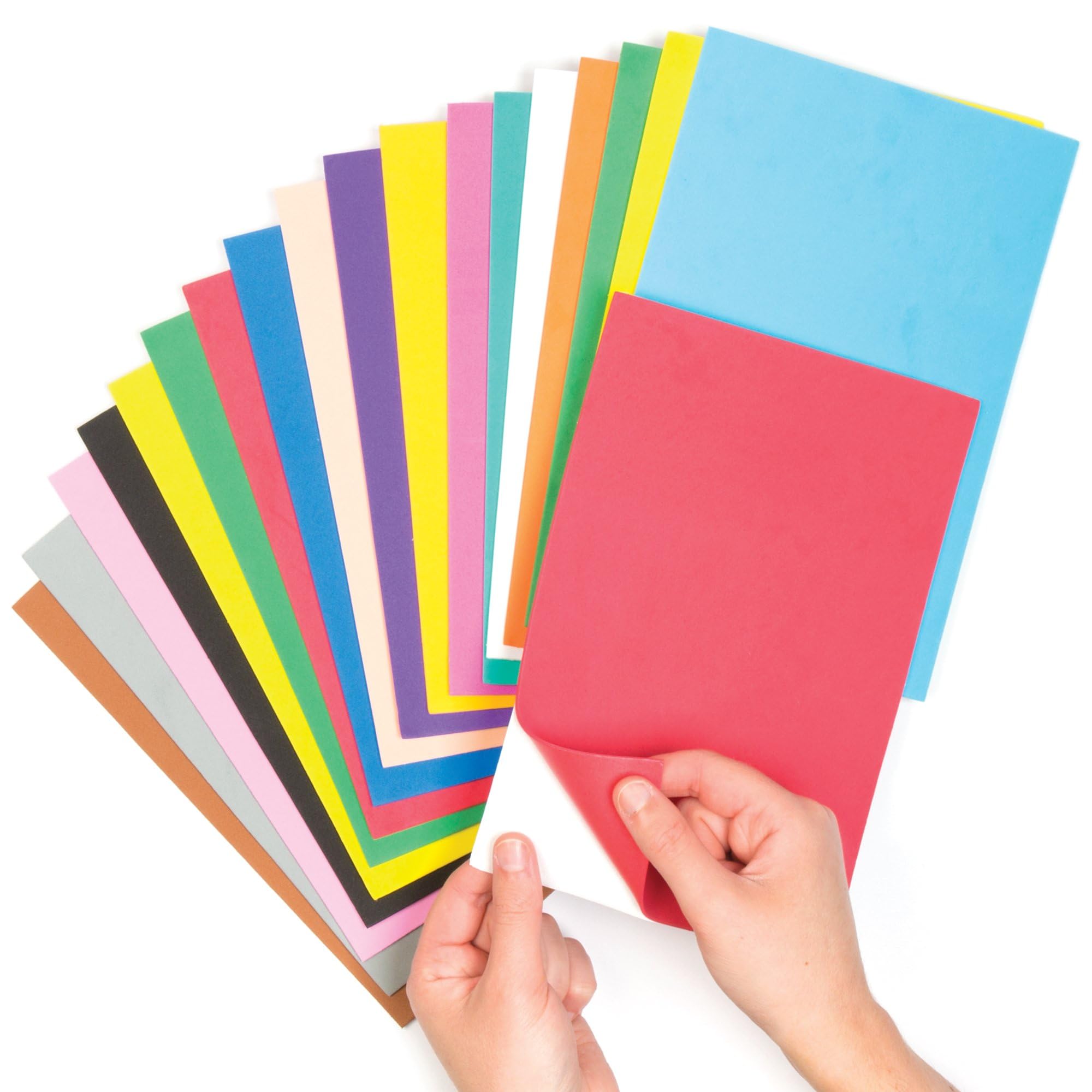 Baker Ross EV4062 Self-adhesive colored foam sheets, 20 assorted colors