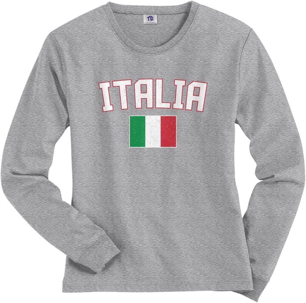 Threadrock Women's Italia Flag Long Sleeve T-Shirt
