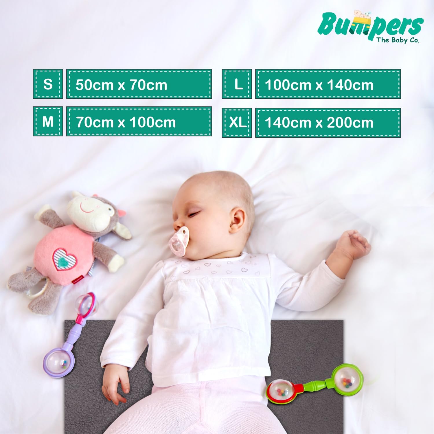 Bumpers Waterproof Quick Dry Sheet for Baby| Bed Pad Extra Absorbent Washable Matress Protector| Baby Bed Protector Sheet for Toddler Children (Grey, Large (140x100 cm)) - Image 4 thumbnail