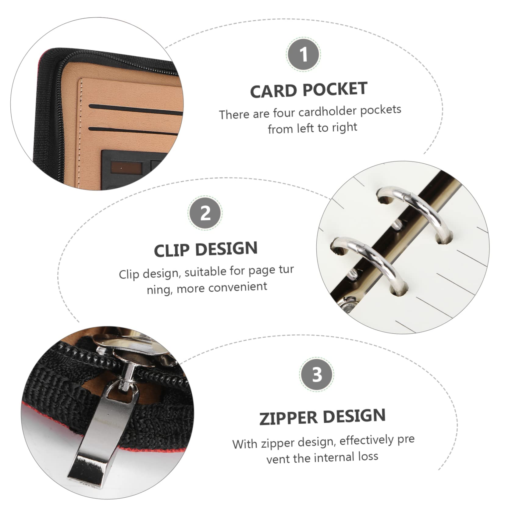 Happyyami Agenda con Copertina PU e Calcolatrice Business con Zip Organizer per Viaggi e Ufficio