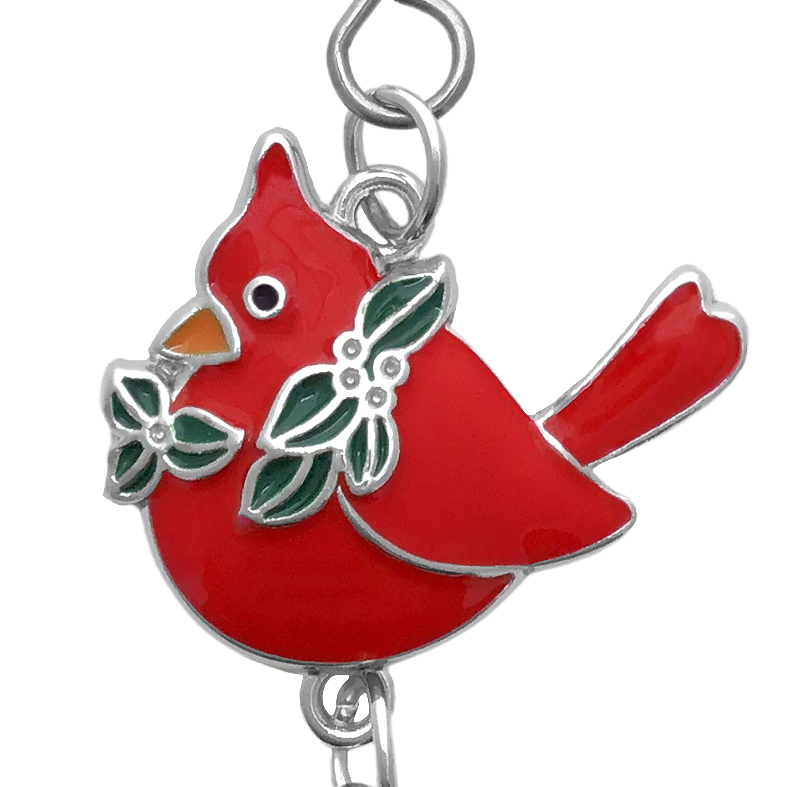 BANBERRY DESIGNS Juego de 10 ganchos de adorno de Navidad con gancho en S y garra de langosta – Accesorios de adorno de Navidad – Detalles de Navidad con temática cardenal – Abalorio esmaltado