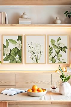 Kututr Vintage Bitki  ll strasyonlu 3 L  Dekoratif Tablo Seti    er eve G r n ml  Crvs1157, er evesiz Crvs1157 13 X 17
