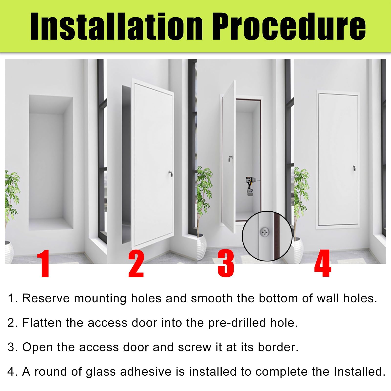 Trampilla Pladur Panel Puerta de acceso para mantenimiento contra incendios de 60, 80, 100, 120, 140 y 160 cm, puertas de servicio invisibles/trampilla empotrada en pared, paneles de(White,50x50cm)