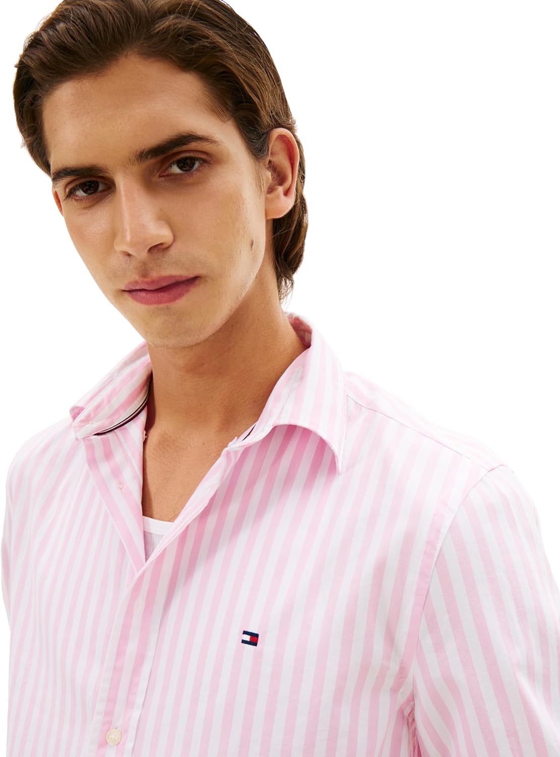 Tommy Hilfiger Mens Long Sleeve Poplin Shirts in Regular Fit, Men's Button Down Shirts, Also Available in Big and Tall