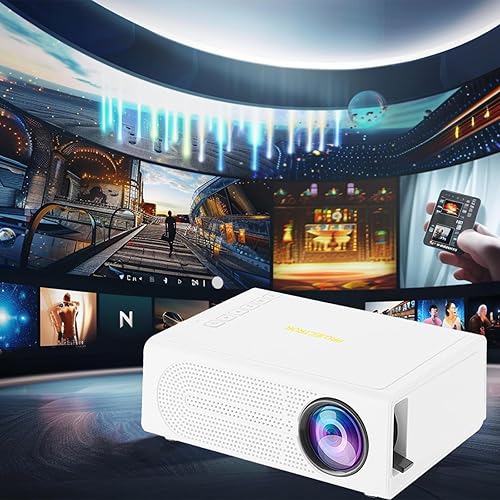 Portable Wall Projector, Mini Projector for Bedroom with Remote LED, Phone Projector 1080P HD, Projector for Living Room Bedroom HDMIUSBAVMemory Card