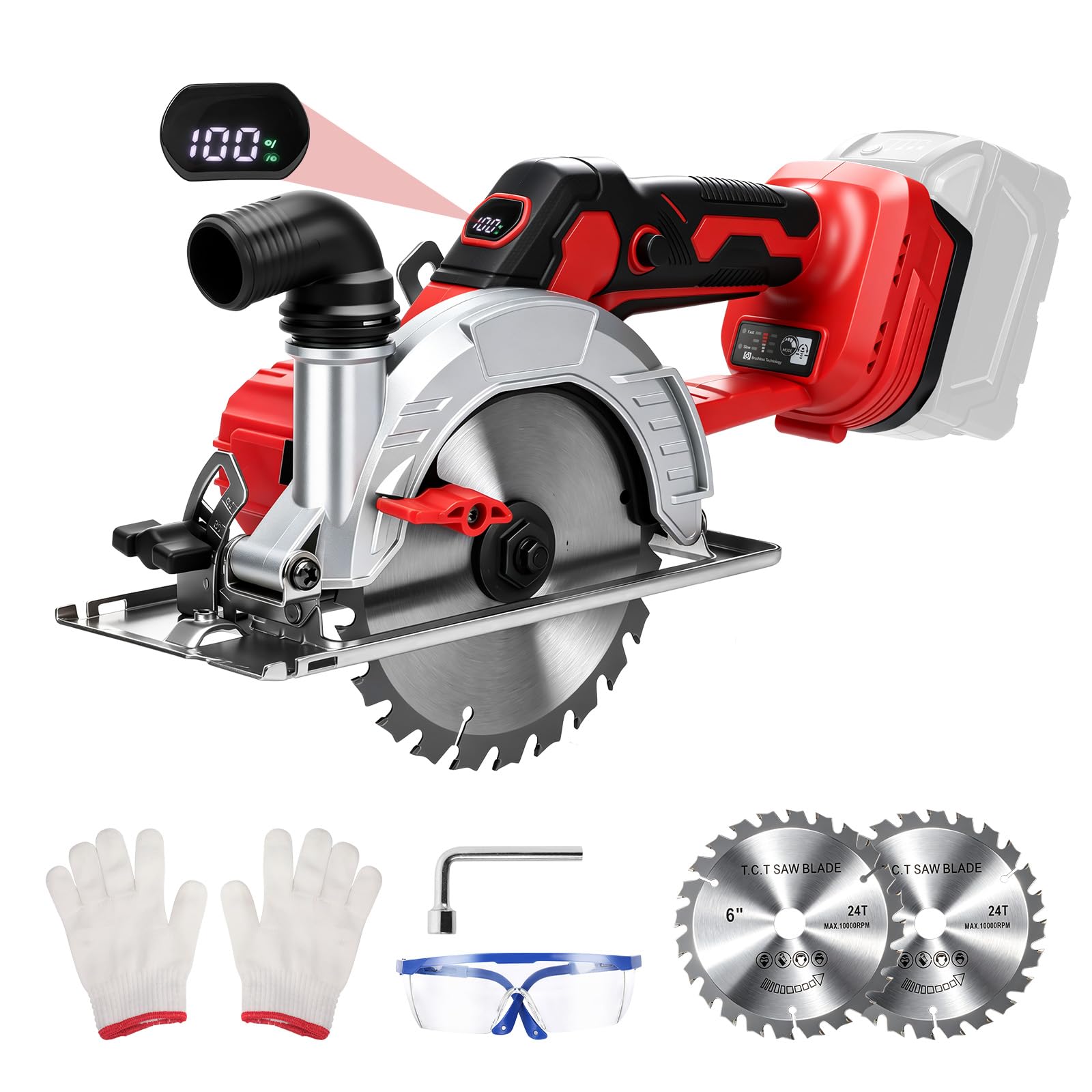 Kistrba 6 Inch Cordless Circular Saw for Milwaukee M18 18V Battery