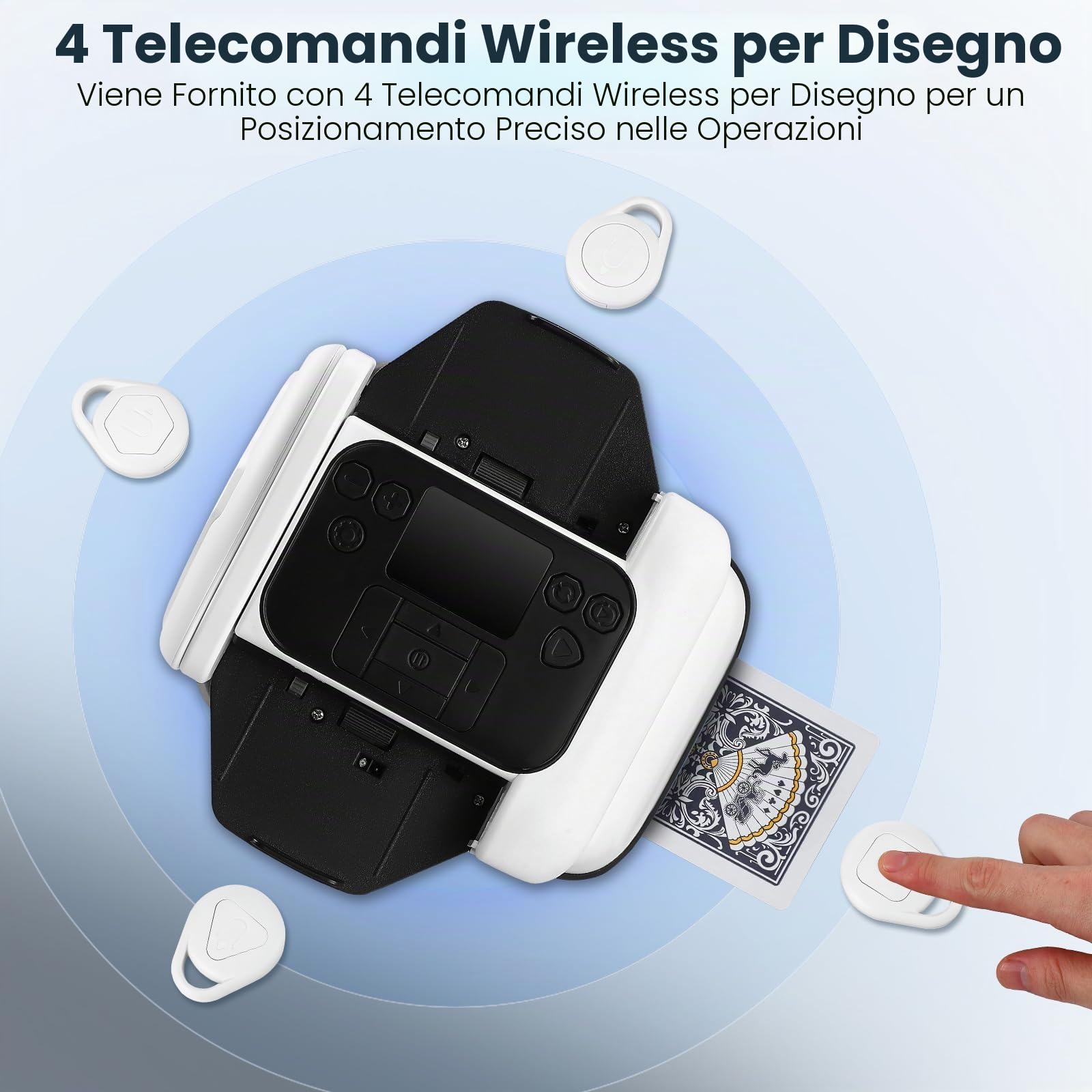 2 in 1 Mescolatore e Distributore Automatico di Carte, Rotazione 360° Macchina di miscelazione elettrica con 4 Telecomandi, Modalità di Gioco Integrate per Giochi Come Poker per 1-8 giocatori