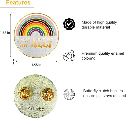 Miniatura 3 de Arturbo Bandera del Orgullo LGBTQ - Broches de solapa esmaltados de arco iris, insignias divertidas para ropa, bolsas, mochilas, sombreros