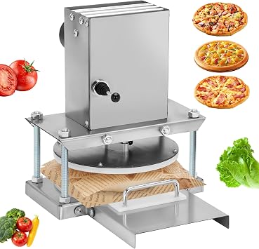 8.6" Electric Pizza Dough Press Machine Stainless Steel Electric Dough Sheeter for Bakery, Home & Commercial Use, Electric Pizza Press for 1-2 People Includes 400 Parchment Paper