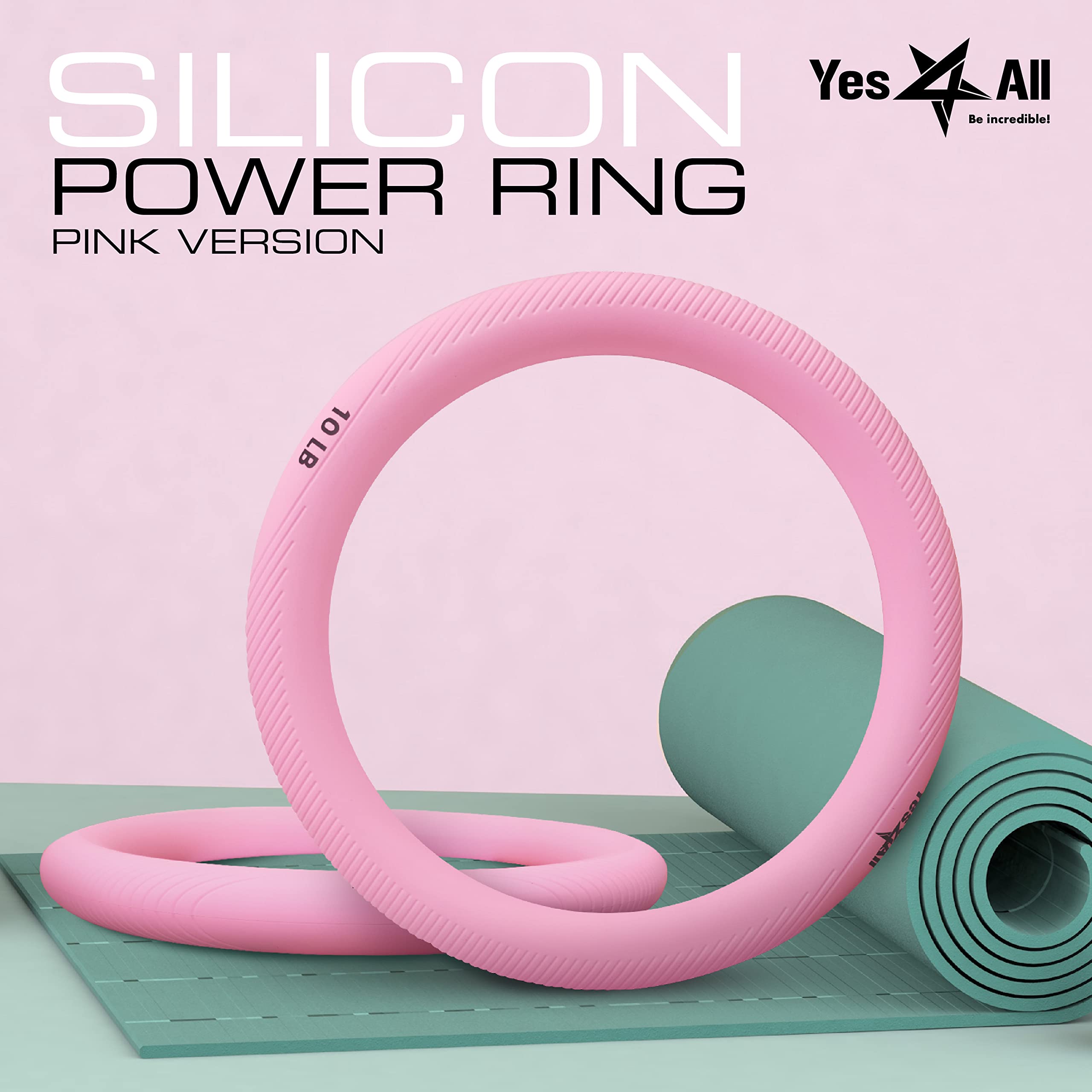 Yes4All Power Ring da 4,5 kg, anello ponderato, kettlebell per esercizi di yoga, aerobica, fitness a casa, core training, rosa