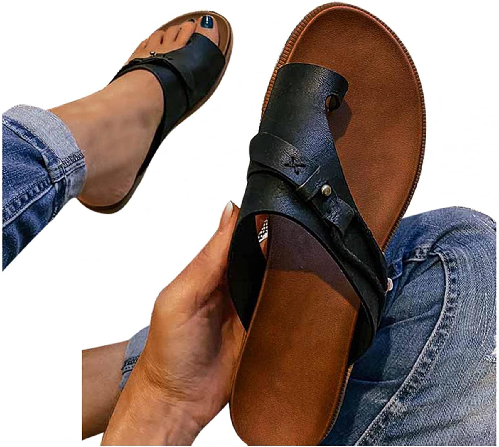 Sandales orthopédiques pour femmes avec support d'arche noir taille 41