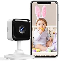 GNCC Baby Monitor Video e Audio, 1080P Telecamera Wi-Fi Bambini e Neonato con APP, Rilevamento del movimento sonor, Audio bidirezionale, Visione notturna a infrarossi, Compatibile con Alexa, GC2
