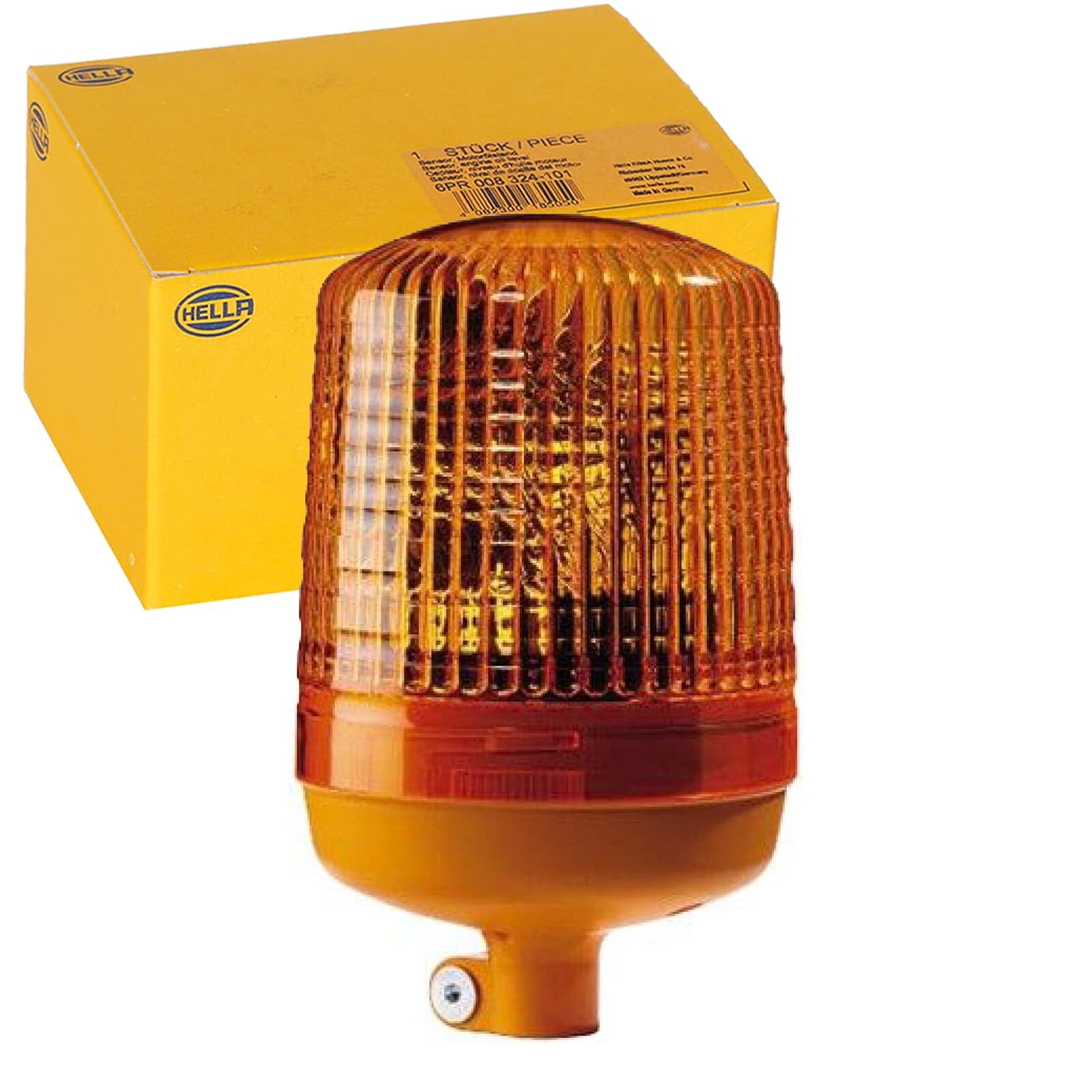 HELLA 2RL 008 060-111 Halogen-Rotating Beacon - KL 7000 - 24V - Yellow - Pipe-neck