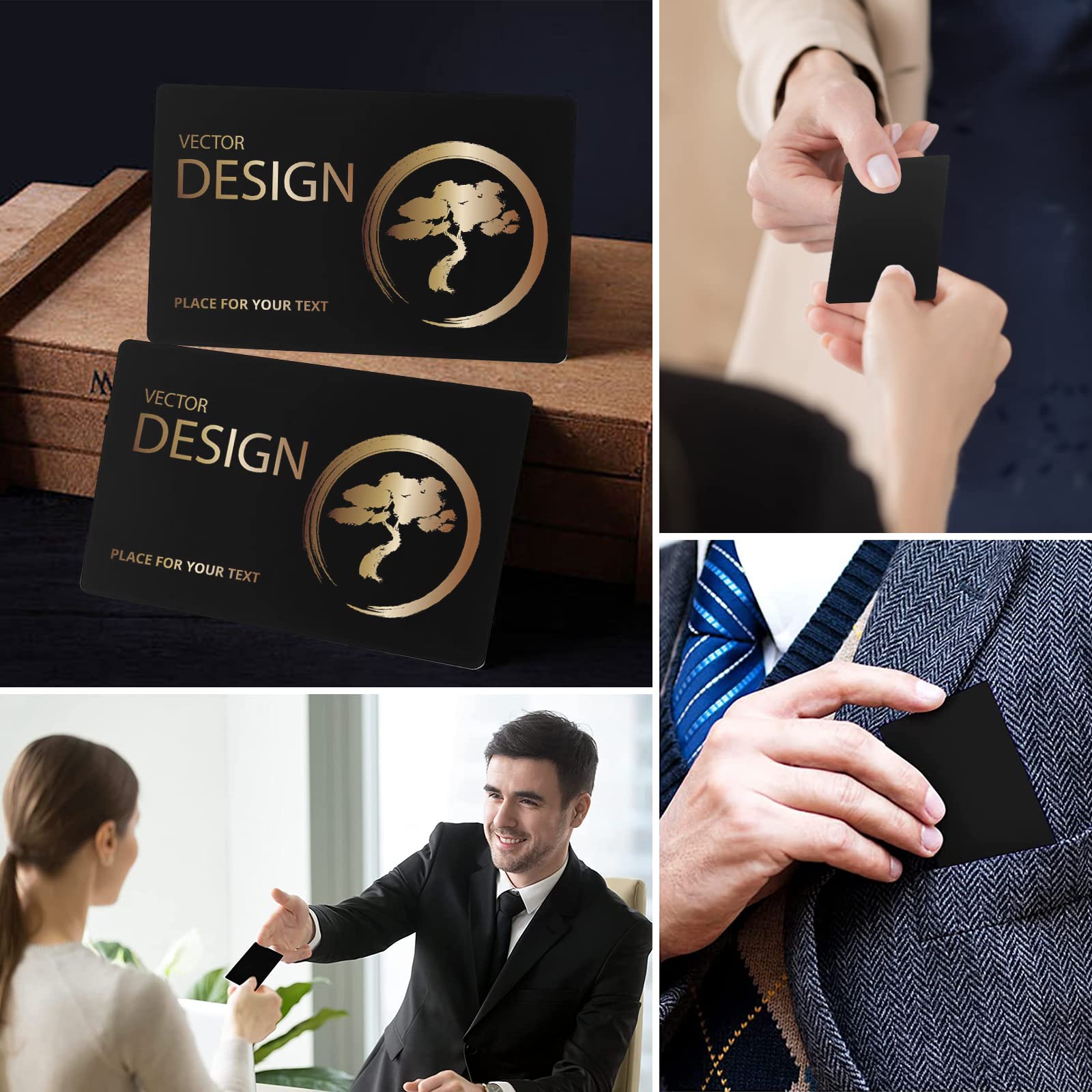 Vegena 150 Piezas Tarjetas de Visita de Metal y Aluminio, Personalizadas en Blanco Con Marca Grabada Con Láser