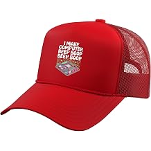 I Make Computer Beep Boop Beep Boop Network Engineer Trucker Hat with Adjustable Mesh Back