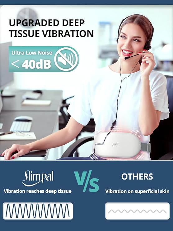 Slimpal Heating Pad for Period Cramps, Plus-Sized Portable Electric Heat Pad, Menstrual Cordless Heat Belt Back, Belly, Waist Pain Relief, Stocking Stuffers, Christmas Gift for Her Girl Women, Beige