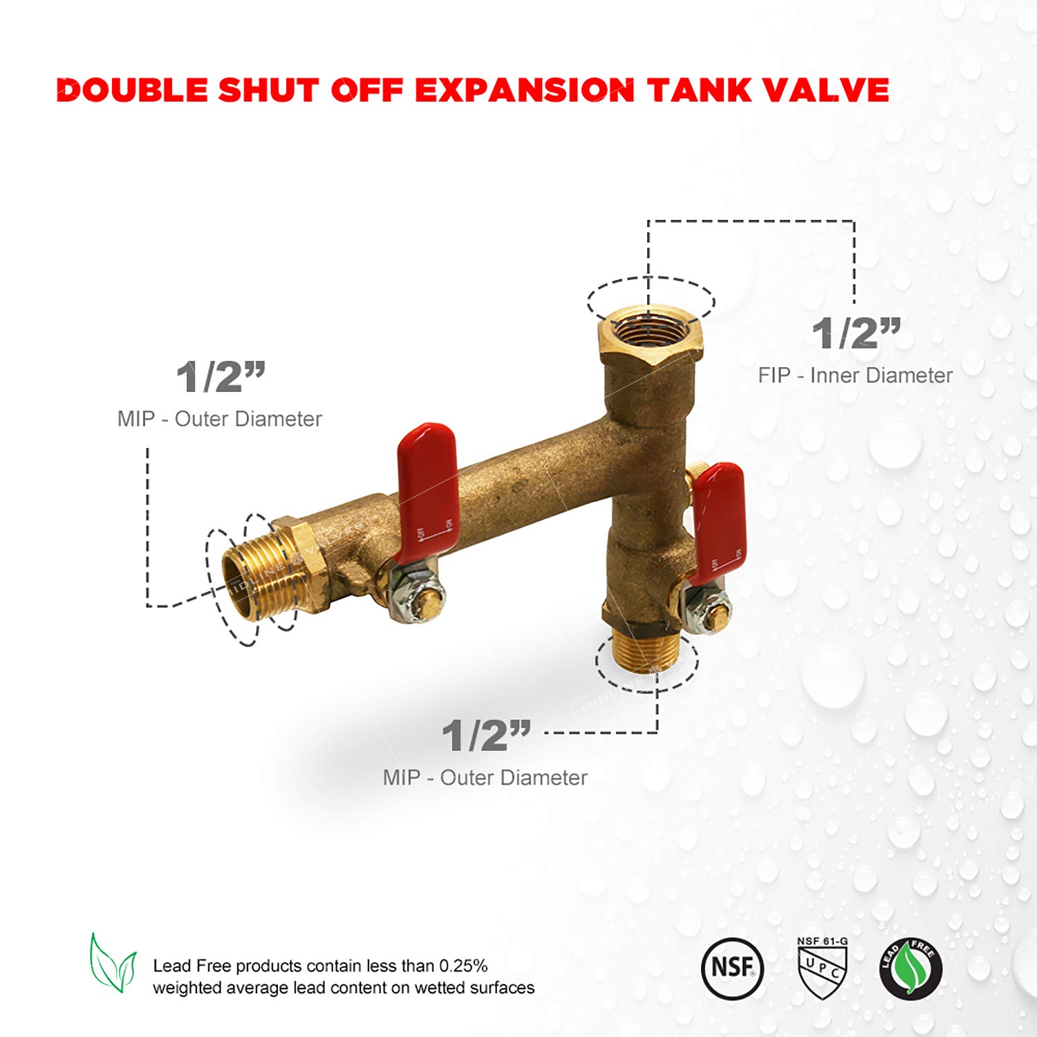 Amazon.com: Midline Valve S3565 Double Shutoff Expansion Tank