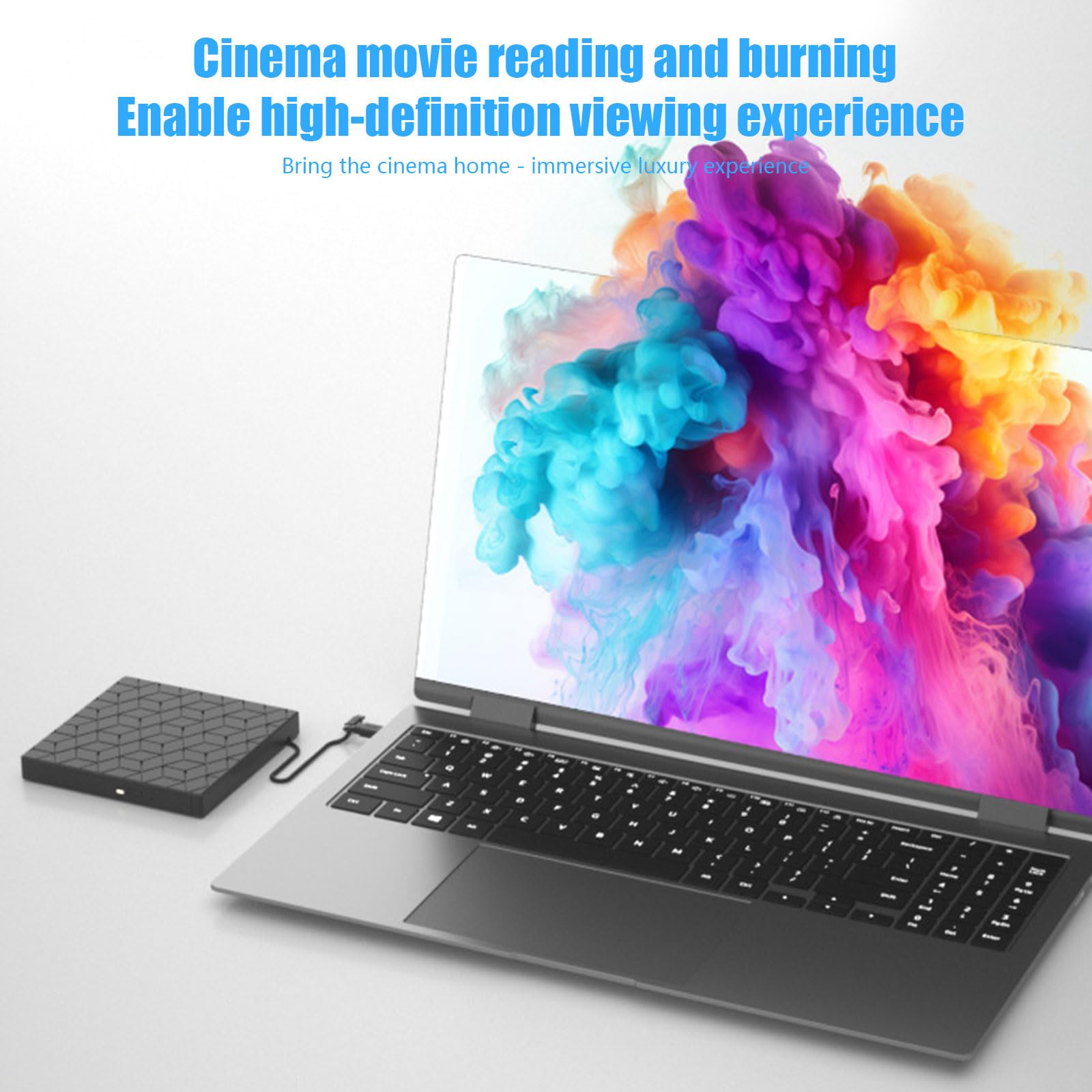 Unità disco esterna multifunzione con lettore di schede e porte USB per computer portatili e desktop, ufficio, lettore domestico
