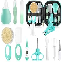 Baby Healthcare and Grooming Kit with Nail Clippers Scissors Infant Grooming Kit for Newborns 18 in 1 Green