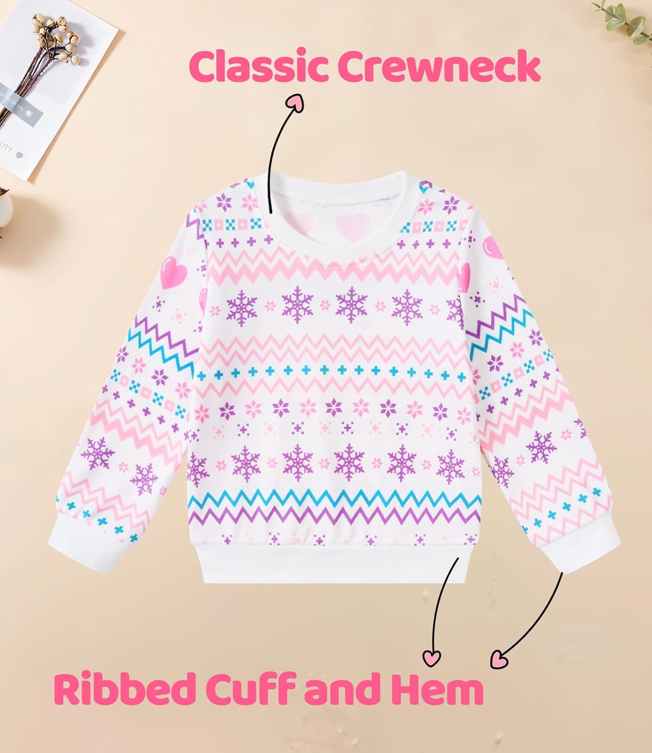 Toddler Baby Girls Sweatsuit Unique Elastic Pant Design Sweat Matching Sets Fall 2 Piece Sweatshirts Outfit 1-4T - Image 4