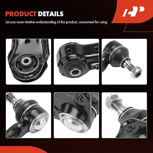 Miniatura 8 de A-Premium Juego de 6, brazo de control inferior delantero, rótula inferior, extremo de barra de acoplamiento exterior, compatible con Volkswagen